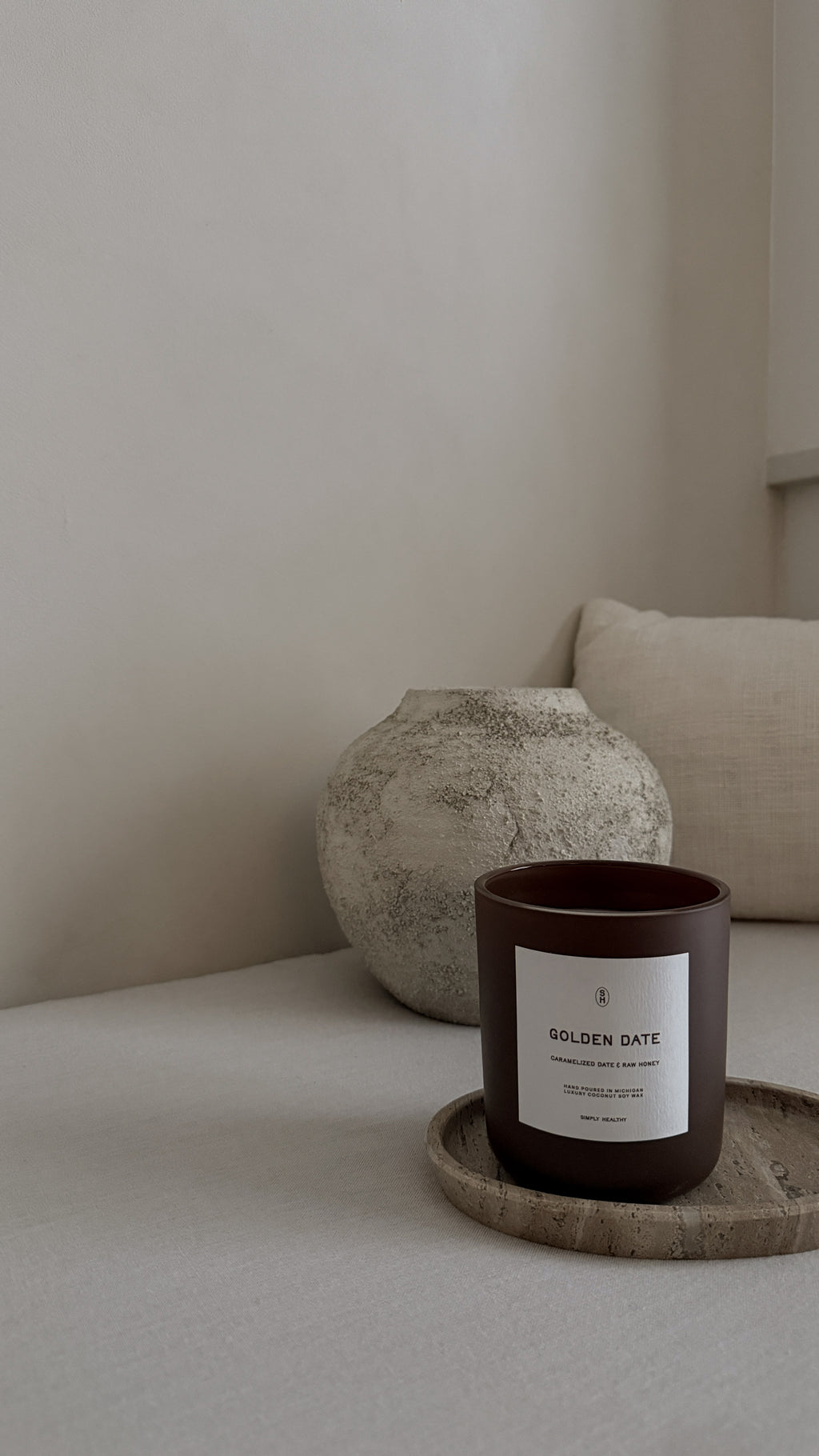 Golden Date Glass Candle