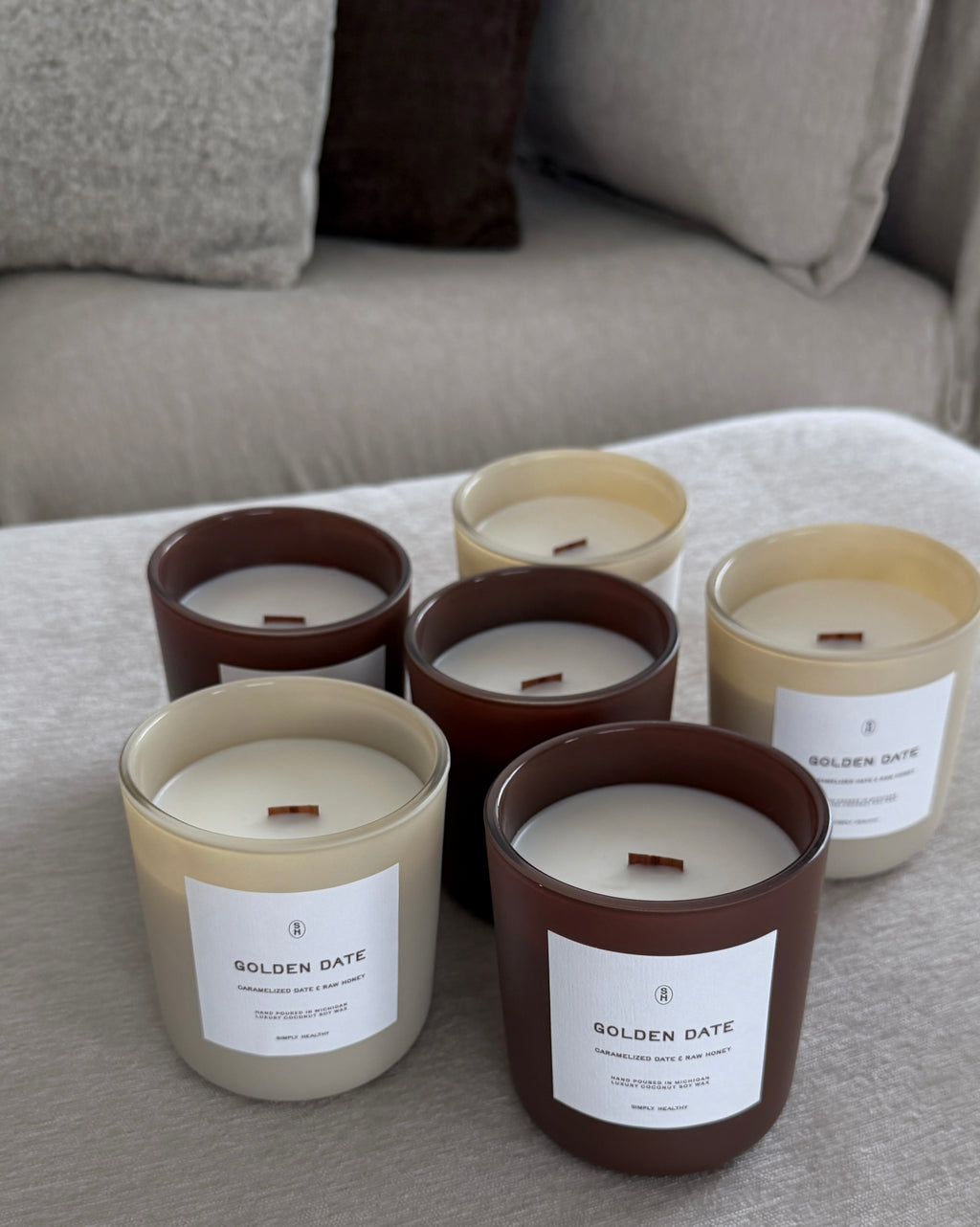 Golden Date Glass Candle